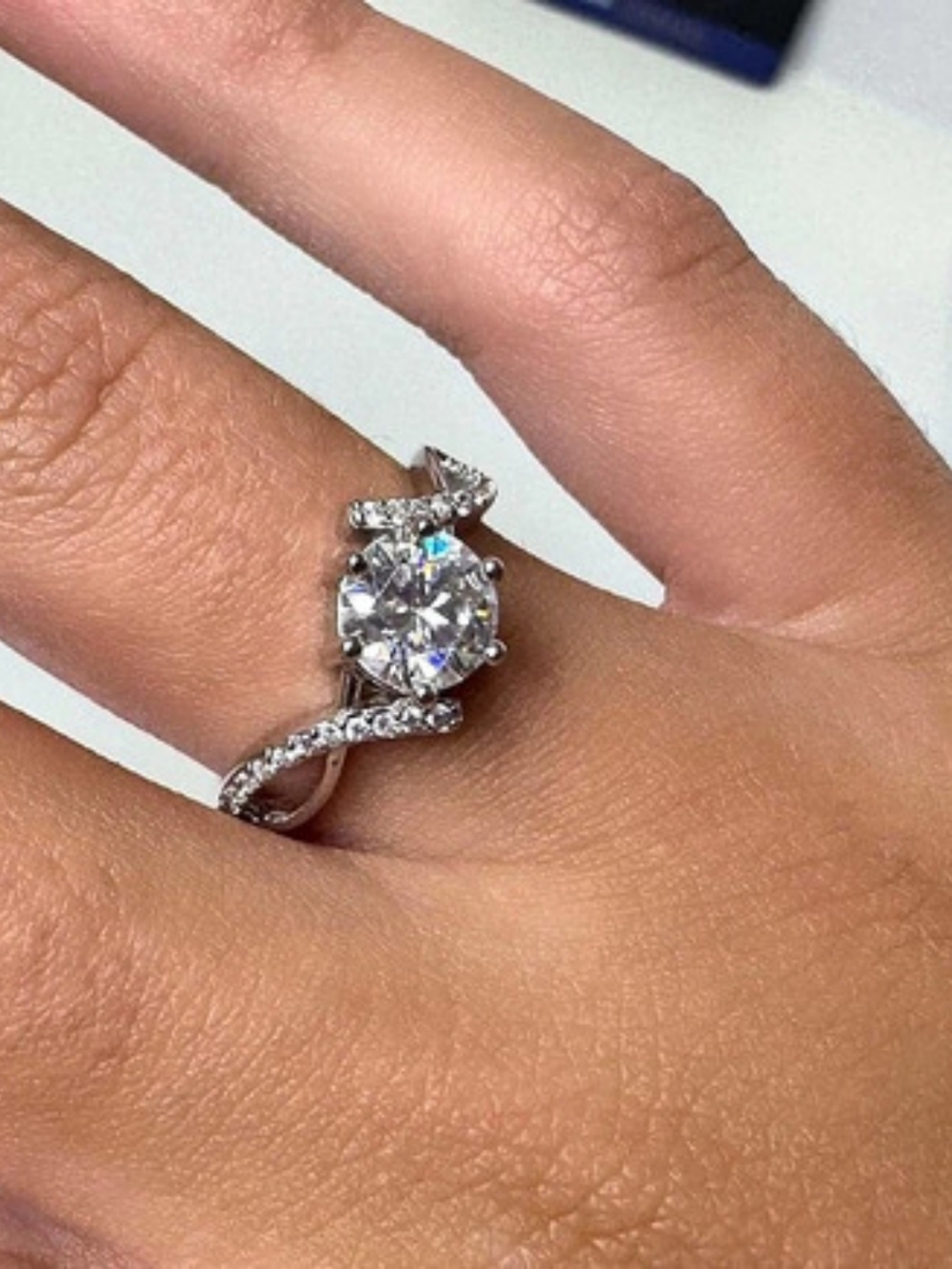 Moissanite Solitaire Engagement Ring Set In 925 Sterling Silver With Gra Report